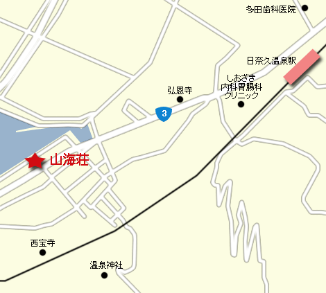 地図：日奈久温泉　山海荘