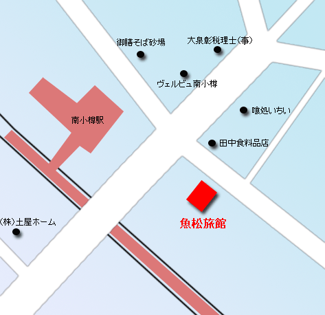 魚松旅館への概略アクセスマップ