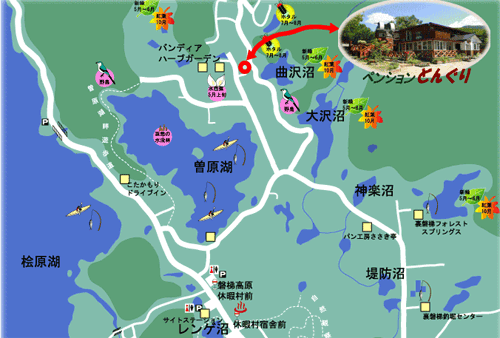 ペンション　どんぐり　＜福島県＞への概略アクセスマップ