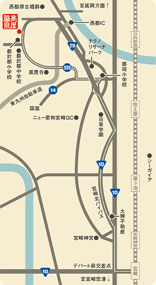 高屋温泉の地図画像
