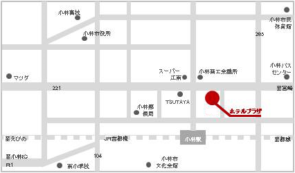 地図：ホテルプラザ　＜宮崎県＞