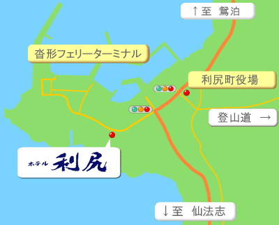 ホテル利尻＜利尻島＞への概略アクセスマップ