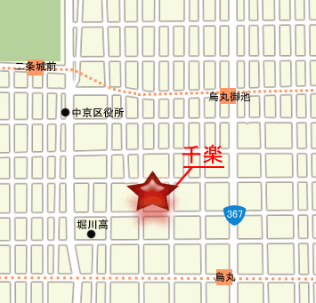 京都千楽への概略アクセスマップ