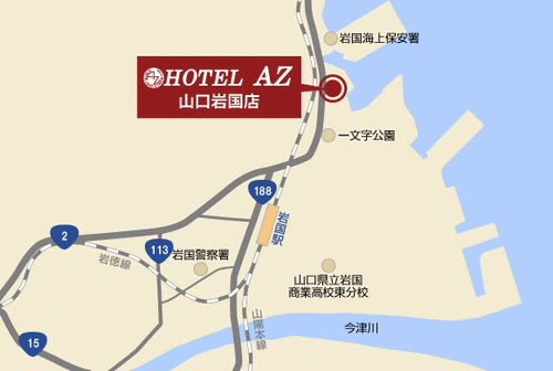 ＨＯＴＥＬ　ＡＺ　山口岩国店への概略アクセスマップ