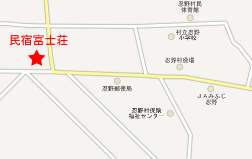 民宿　富士荘への概略アクセスマップ