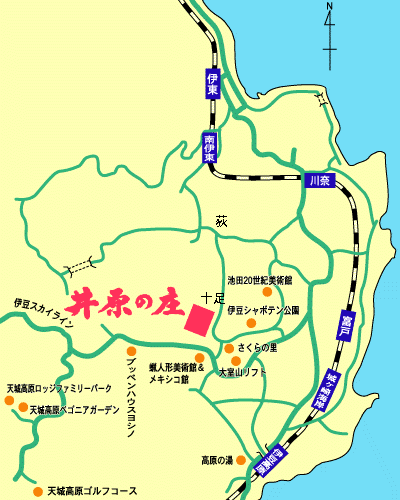 民営国民宿舎　井原の庄への概略アクセスマップ