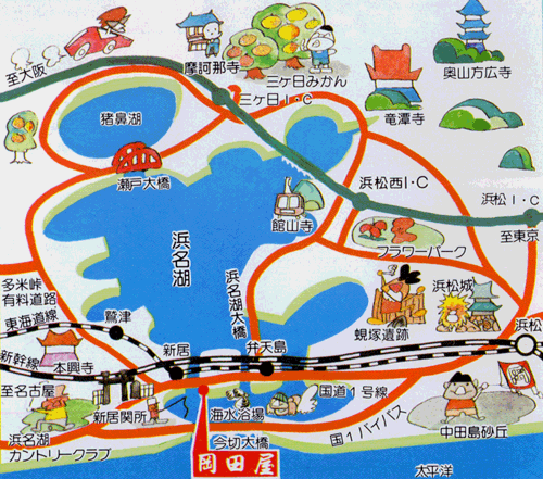 岡田屋＜静岡県＞への概略アクセスマップ