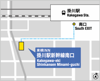 地図：東横ＩＮＮ掛川駅新幹線南口