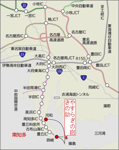 ＫＩＮＯＳＵＫＥ｜きの助　日間賀島　島のサウナへの概略アクセスマップ