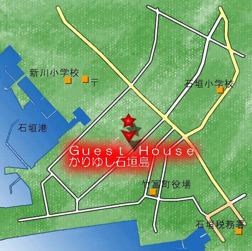 かりゆし石垣島　＜石垣島＞への概略アクセスマップ