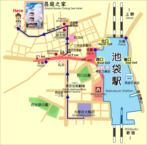 Ｔａｂｉｓｔ　昌庭ホテルへの概略アクセスマップ