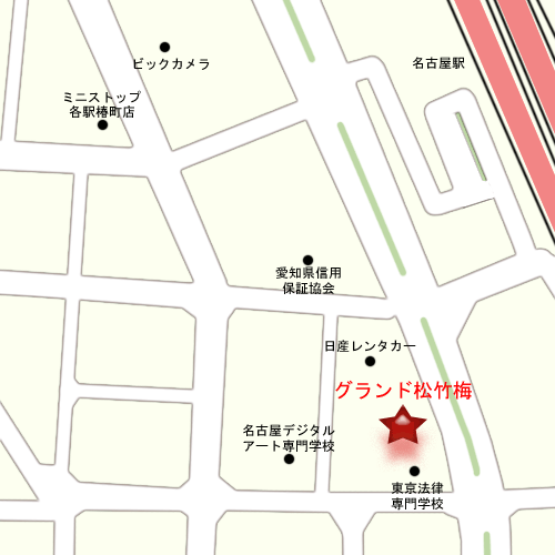 エコホテル名古屋への概略アクセスマップ