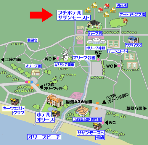 地図：プチ　ホテル　サザンモースト　＜小豆島＞