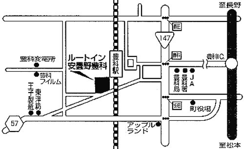 地図：ホテルルートインコート安曇野豊科駅南