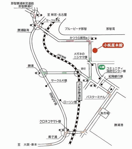 温泉民宿　小阪屋　本館への概略アクセスマップ