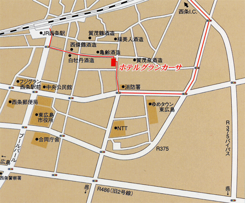 ホテル　グランカーサ 地図