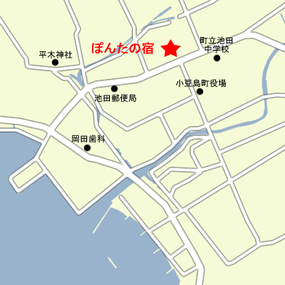ぽんたの宿　＜小豆島＞への概略アクセスマップ