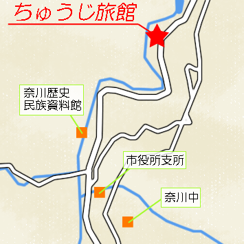 ちゅうじ旅館への概略アクセスマップ