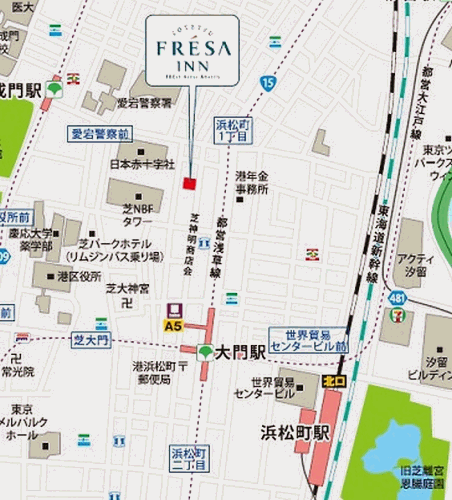 地図：相鉄フレッサイン　浜松町大門