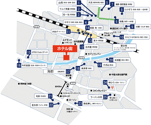 ビジネスホテル宙＜唐津市＞への概略アクセスマップ