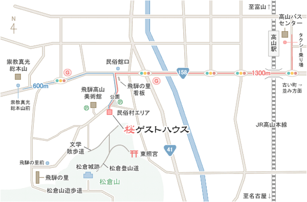 桜ゲストハウス 地図