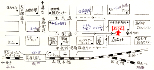 松屋荘和風ホテルへの概略アクセスマップ