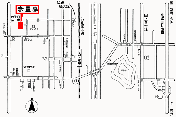 ホテル赤星亭への概略アクセスマップ