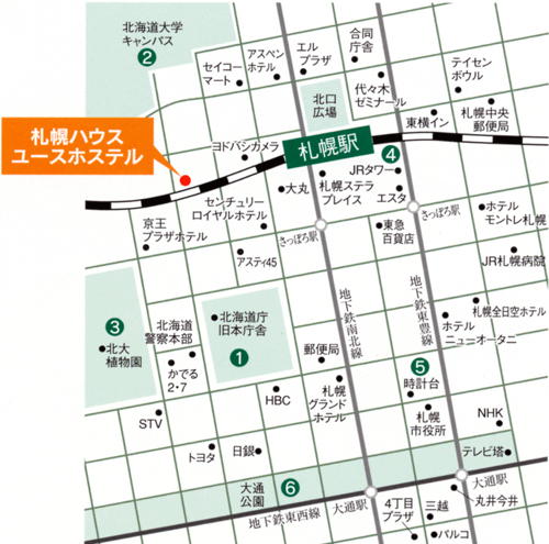 札幌ハウスセミナーセンターへの概略アクセスマップ