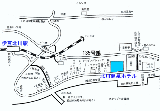 北川温泉ホテルへの概略アクセスマップ