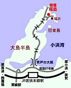 料理民宿　福島への概略アクセスマップ