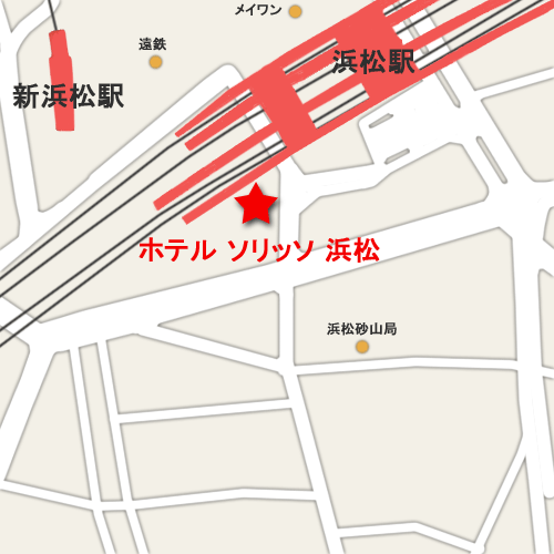 ホテル　ソリッソ　浜松への概略アクセスマップ