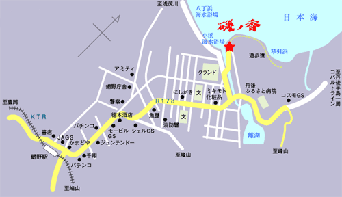 山和荘　磯ノ香への概略アクセスマップ