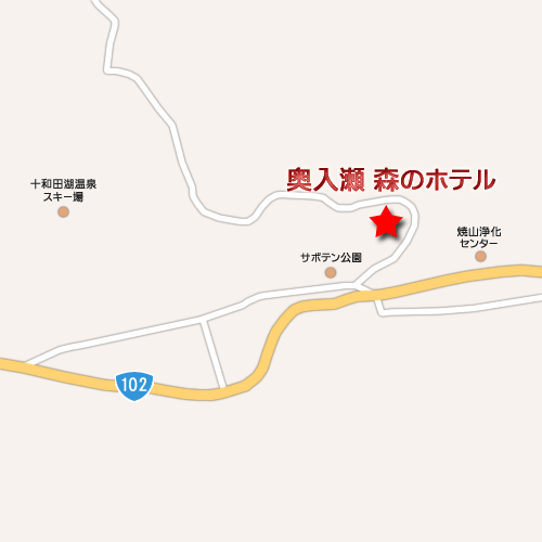 奥入瀬 森のホテルの地図画像