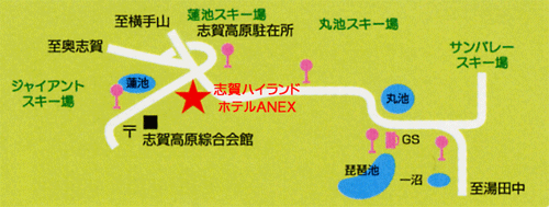丸池温泉　志賀ハイランドホテルＡＮＮＥＸへの概略アクセスマップ