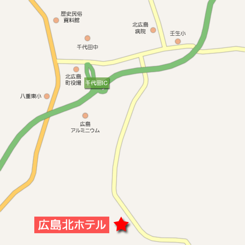 天然温泉　広島北ホテルへの概略アクセスマップ