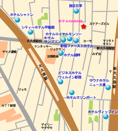 ホテルハナビ 地図