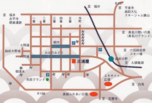 料理旅館　三浦屋への概略アクセスマップ