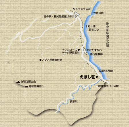 地図：国民宿舎えぼし荘