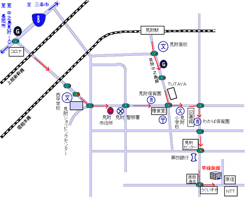 草薙旅館＜新潟県＞への概略アクセスマップ