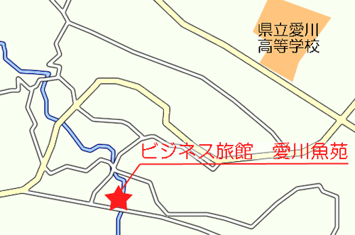 ビジネス旅館　愛川魚苑への概略アクセスマップ