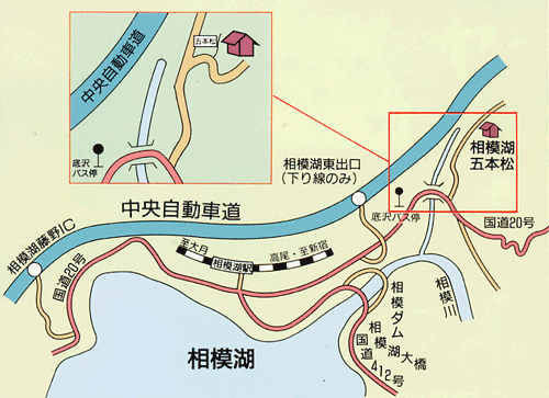 割烹旅館　五本松への概略アクセスマップ