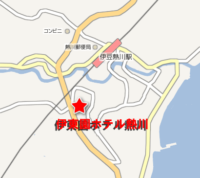 伊東園ホテル熱川への概略アクセスマップ