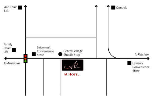 Ｍ　ホテルへの概略アクセスマップ