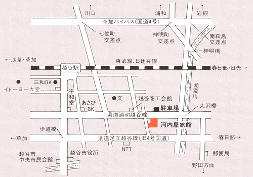 地図：河内屋旅館