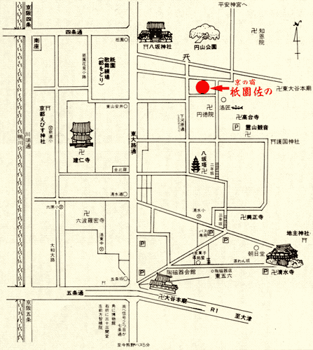 京の宿　祇園　佐の 地図