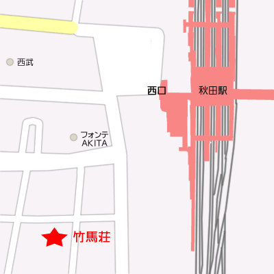 竹馬荘への概略アクセスマップ
