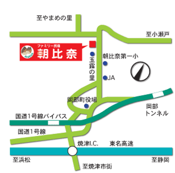 ファミリー民宿朝比奈の地図画像