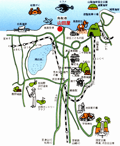 味覚のお宿　山田屋への概略アクセスマップ