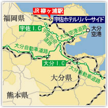 地図：宇佐ホテルリバーサイド