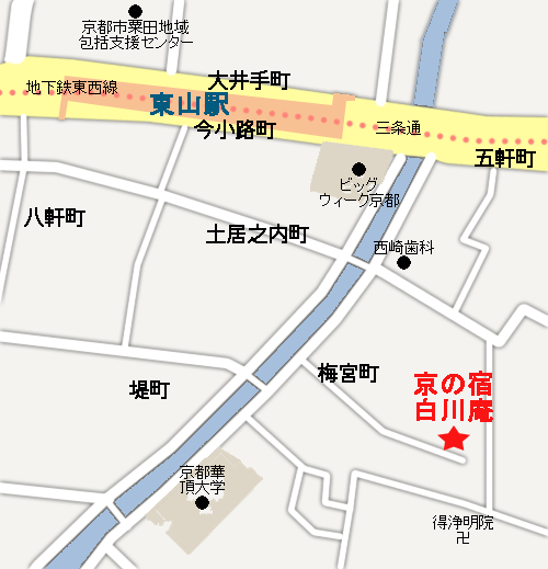 京の宿 白川コテージの地図画像